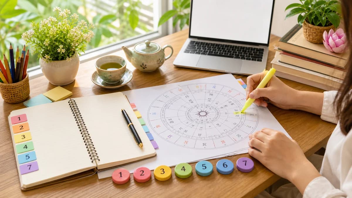 Minh họa 7 bước đọc lá số tử vi cho người mới