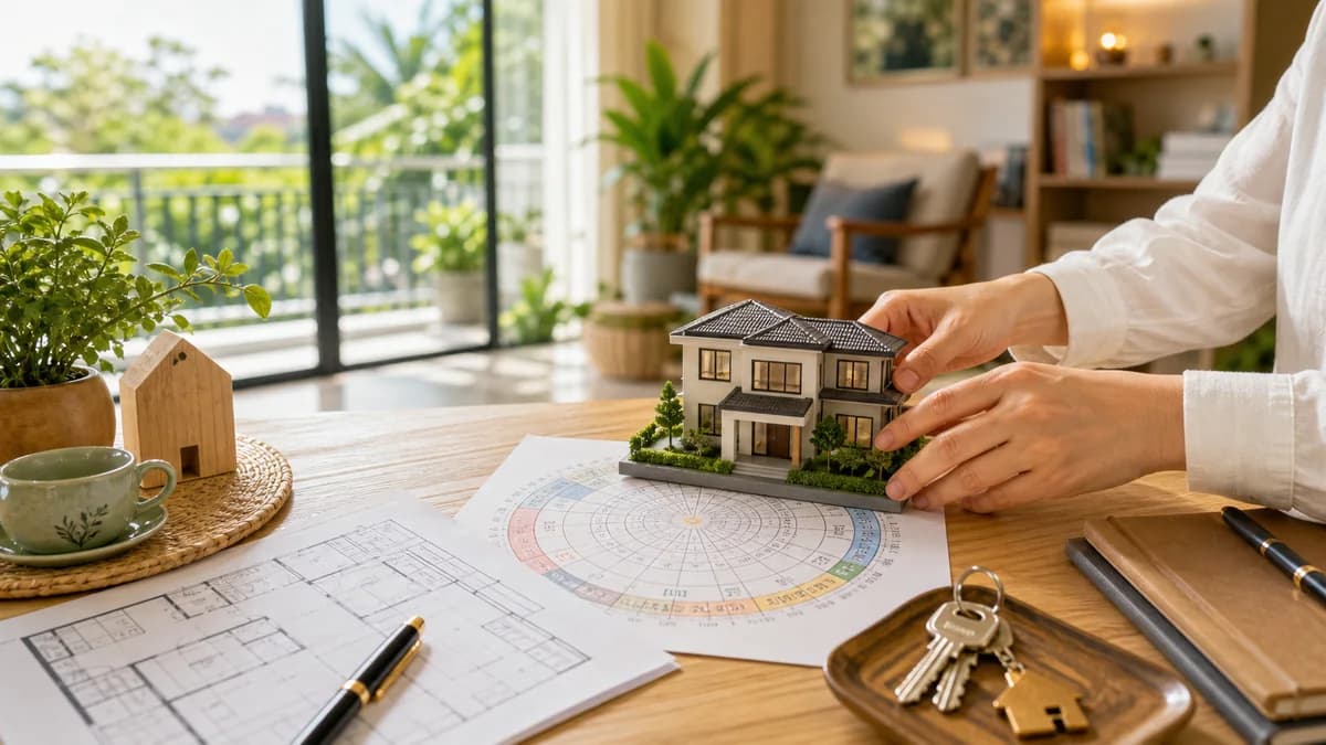 Minh họa cung Điền Trạch trong tử vi về nhà cửa đất đai và nơi ở