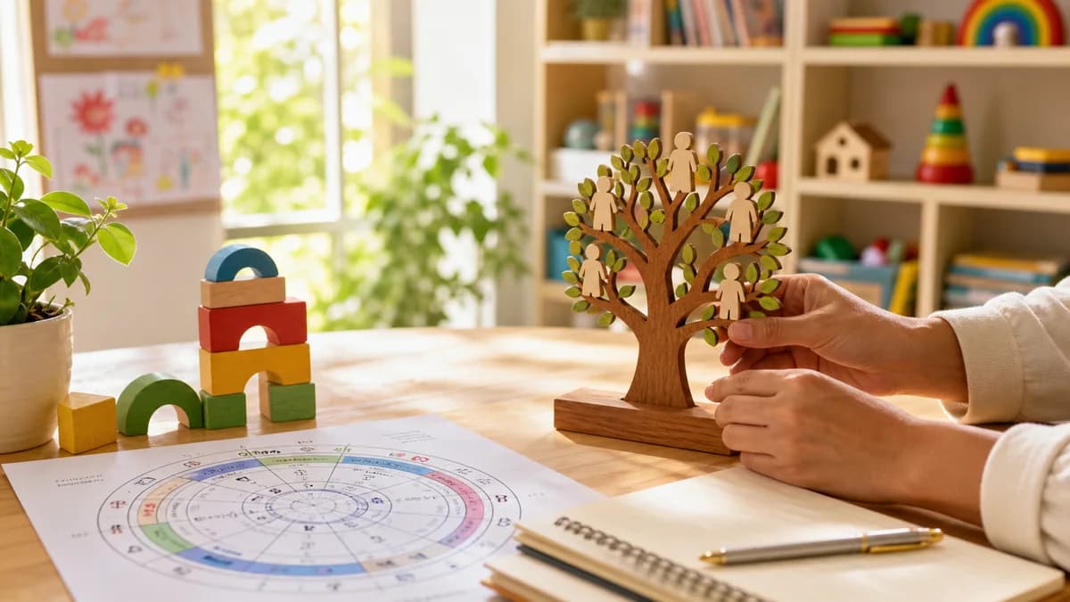 Minh họa cung Tử Tức trong tử vi về con cái nuôi dạy và hậu vận