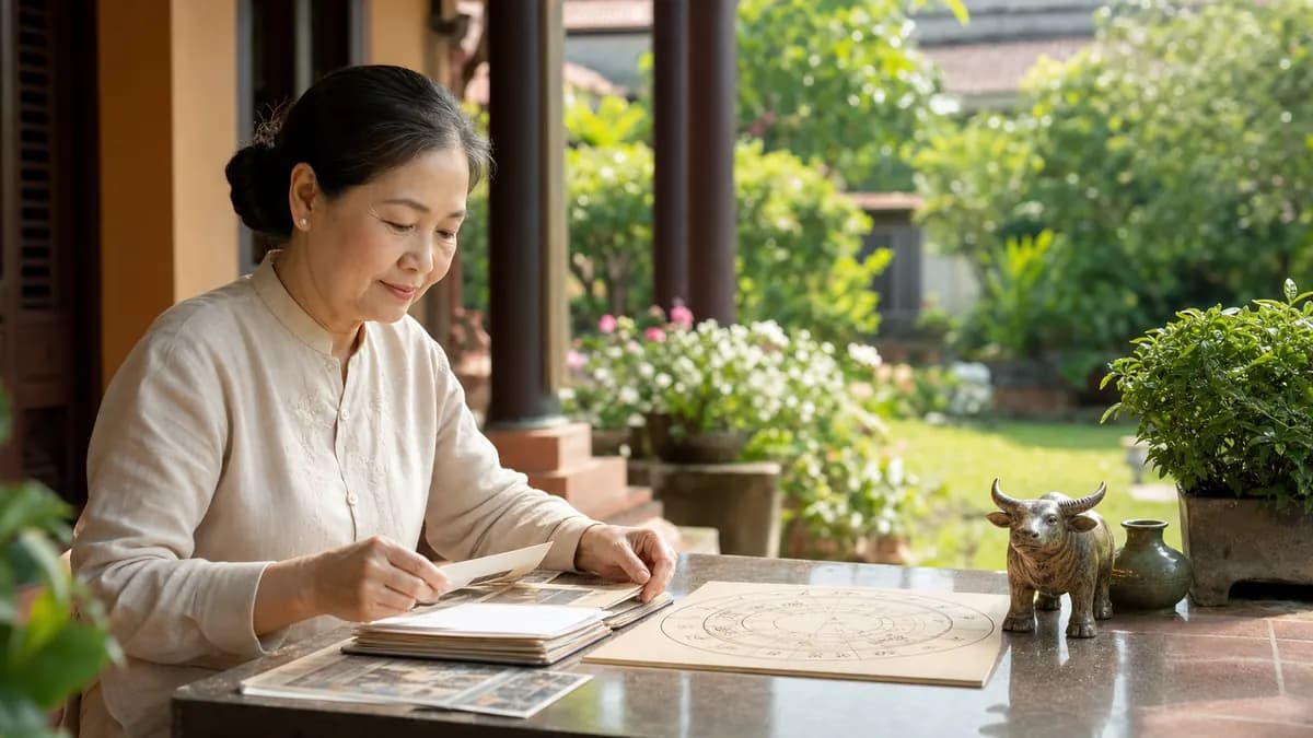 Minh họa Tử vi trọn đời tuổi Tân Sửu 1961 nữ mạng trên Lá số tinh hoa