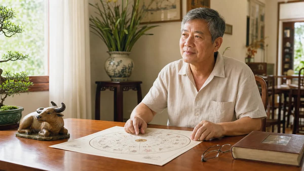 Minh họa Tử vi trọn đời tuổi Tân Sửu 1961 nam mạng trên Lá số tinh hoa