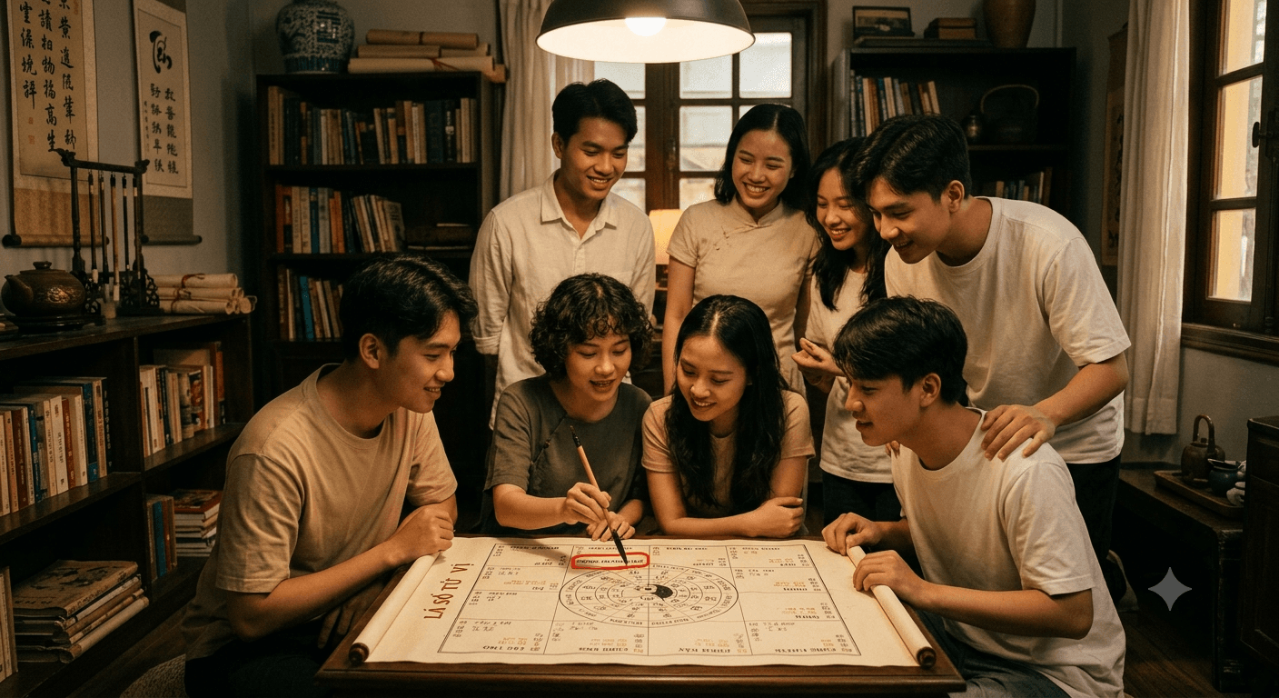 Minh họa cung Huynh Đệ trong tử vi về anh em bạn thân và sự đồng hành